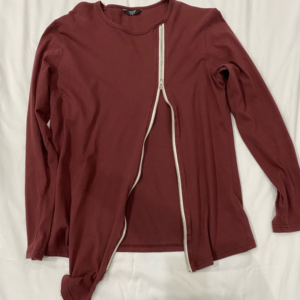 Red zipper shirt
